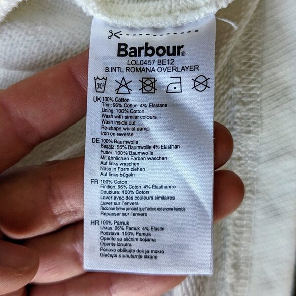 Barbour International Women's Chantilly Romana Overlayer Hoodie size 10 - Picture 7 of 9